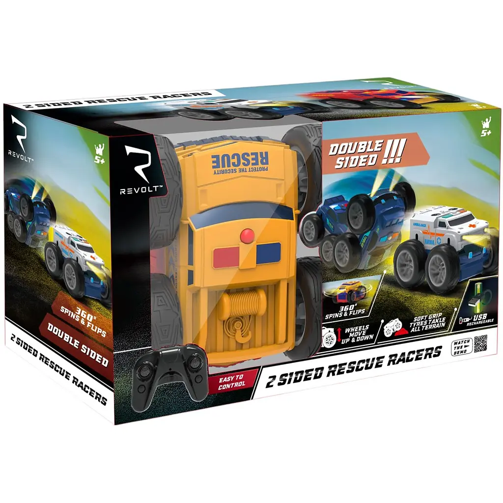 Машинка іграшкова Revolt Rescue Racers на радіокеруванні двостороння помаранчево-червона (TG1009ORANGE) - фото 7