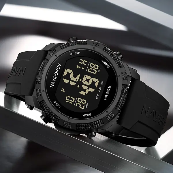Наручний годинник чоловічий NaviForce Europe Armor Black 2 ремінці Чорний (3595) - фото 5