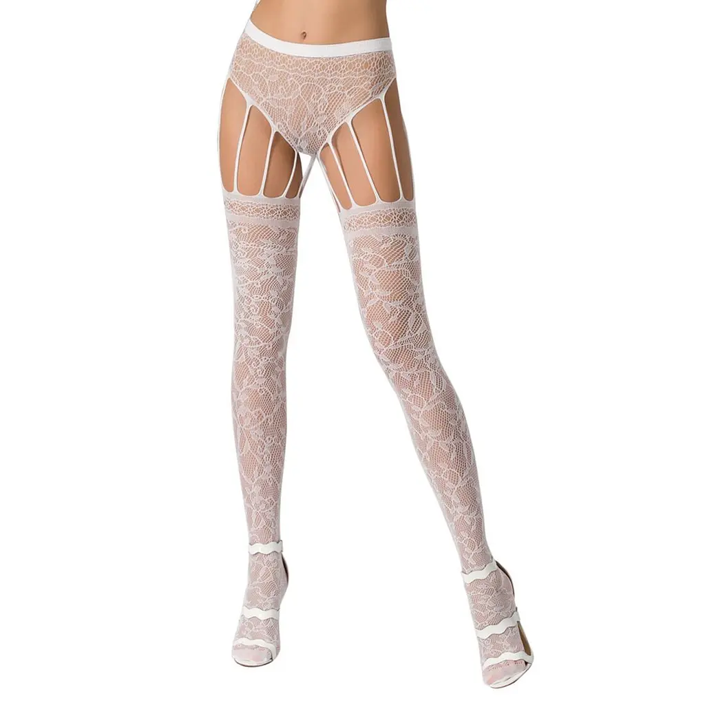 Еротичні колготки-бодістокінг Passion S003 white S-L