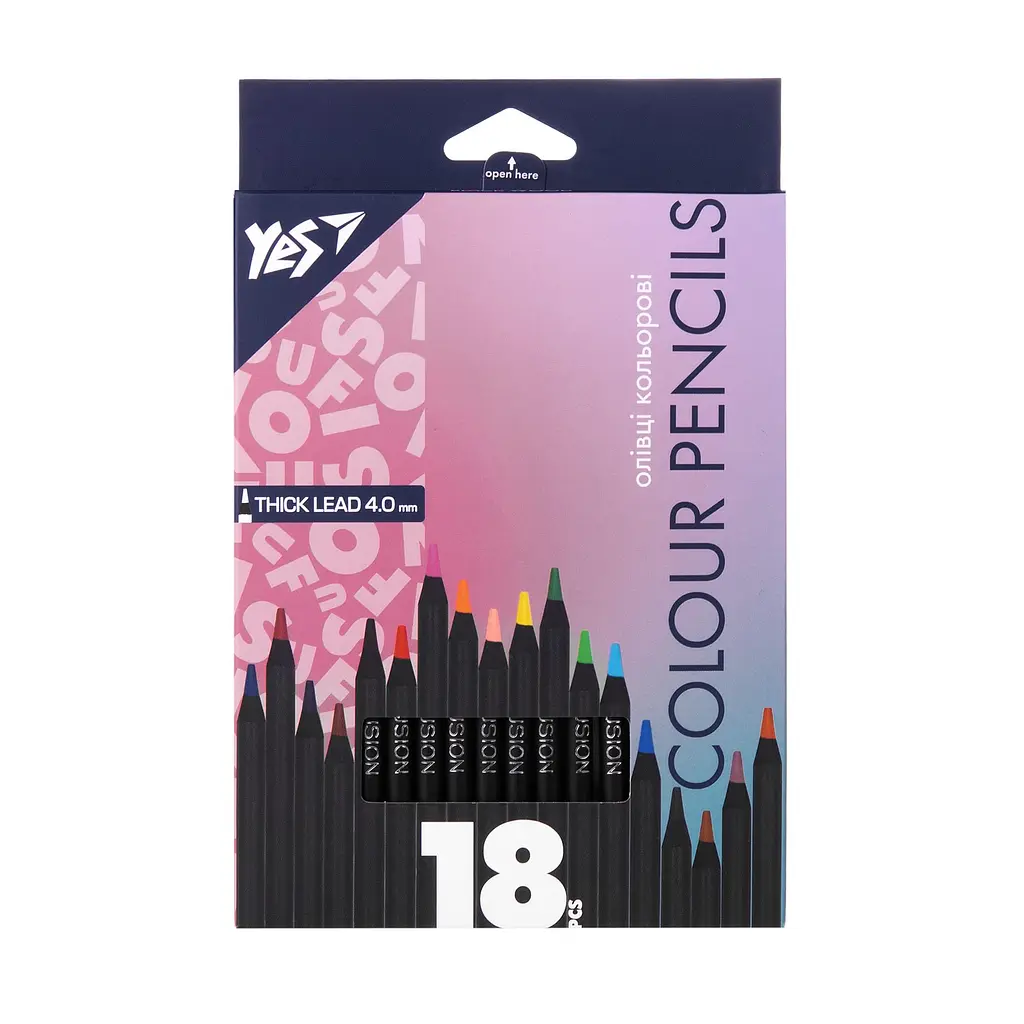 Олівці кольорові YES Fusion 18 кольорів (290767)