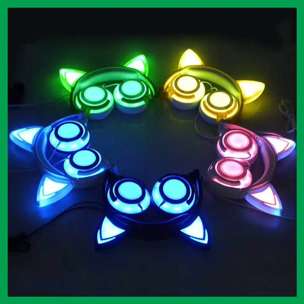 Наушники UFT BL108 Yellow с кошачьими ушками и подсветкой - фото 6