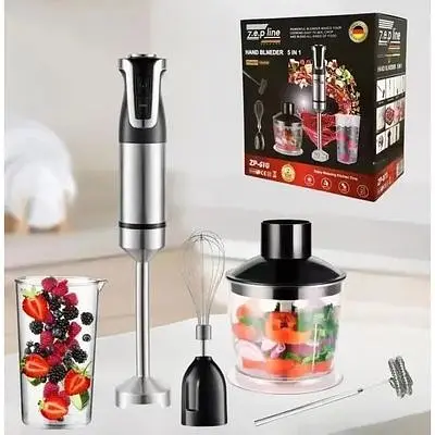 Блендер Zepline ZP-073 подрібнювач міксер багатофункціональний занурювальний 5в1 1500 Вт чорний - фото 2