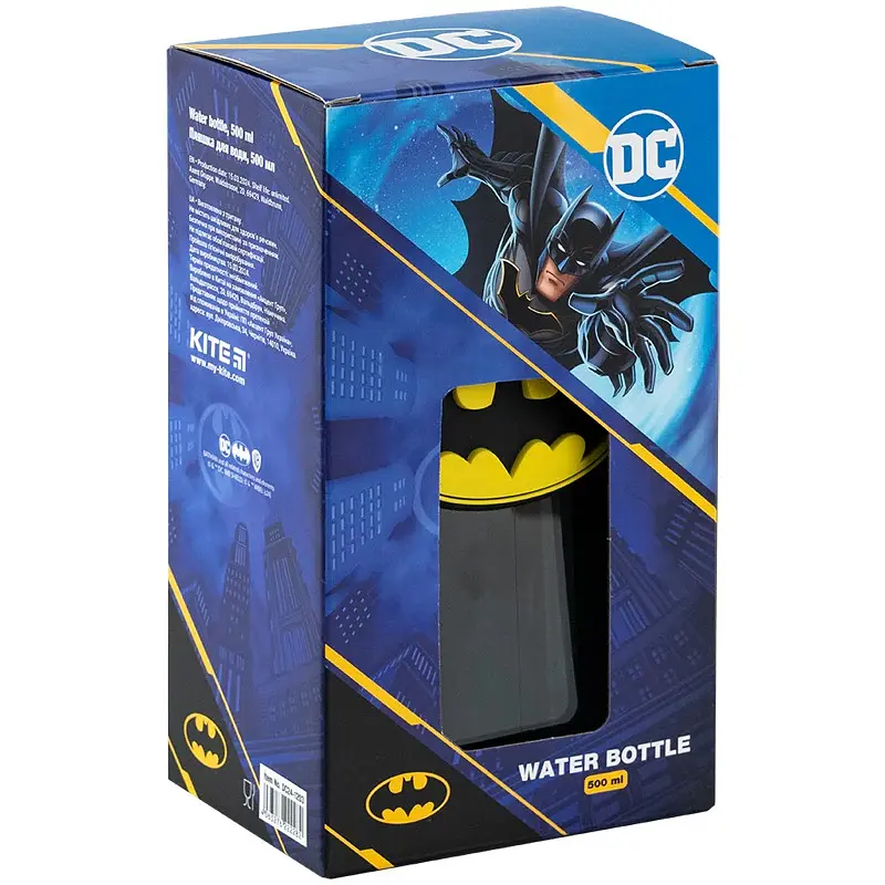 Бутылочка для воды Kite DC Batman 500 мл черная (DC24-1203) - фото 7