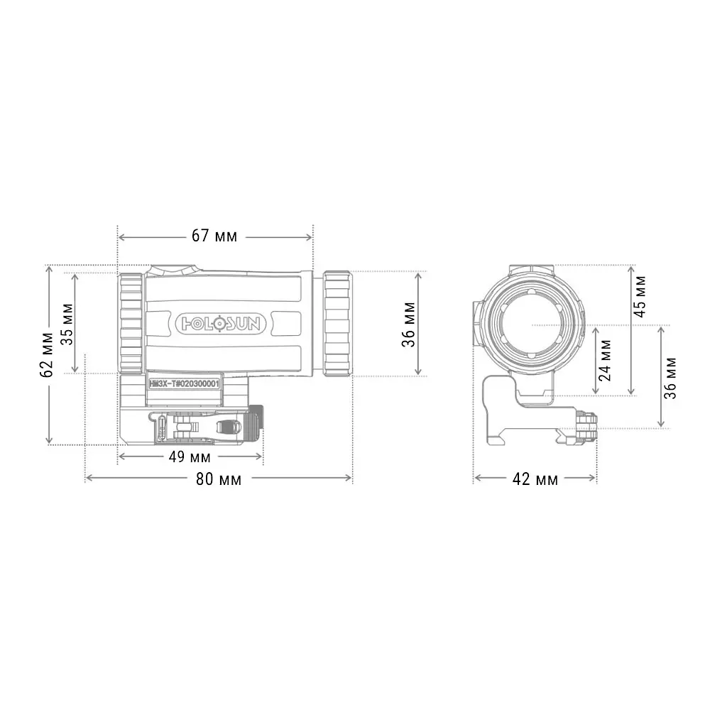 Збільшувач Holosun HM3XT 3x magnifier - фото 6