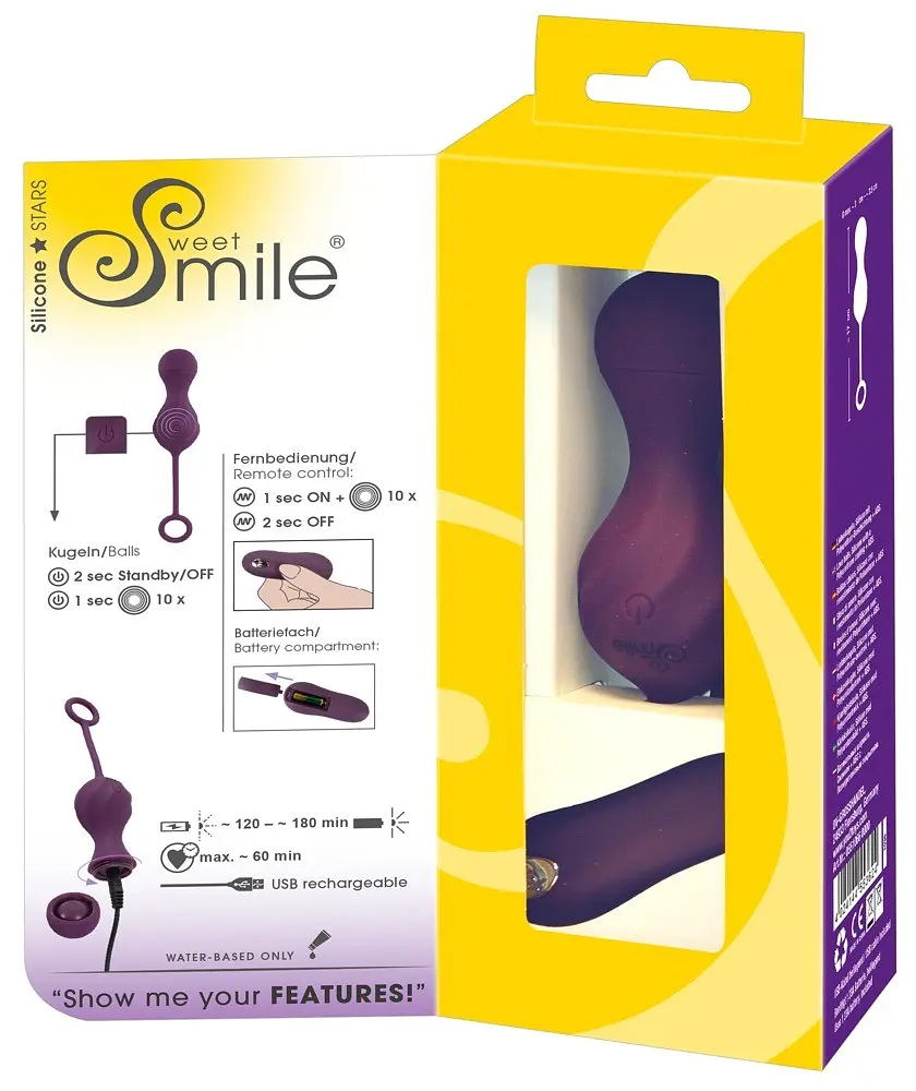Вагінальні кульки Sweet Smile Remote Controlled, 17 см, фіолетовий - фото 2