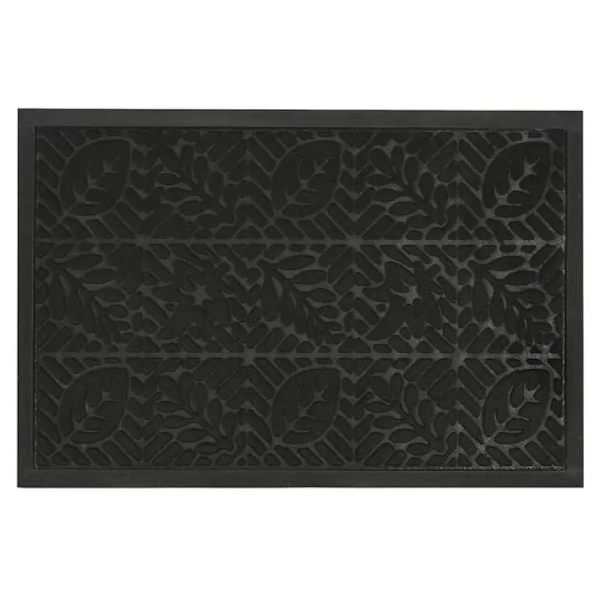 Килимок придверний Eco Fabric Листя з кромкою чорний 40 х 60 см (4060-106) - фото 3