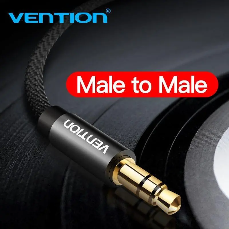 Кабель Vention Fabric Braided 3.5mm Male to Male Audio Cable 1.5m Black (BAGBG) - фото 2