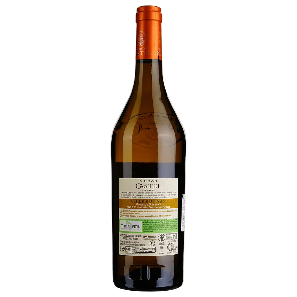 Вино Maison Castel Grande Reserve Chardonnay Igp Pays D'oc, белое, сухое, 0,75 л (917838) - фото 2
