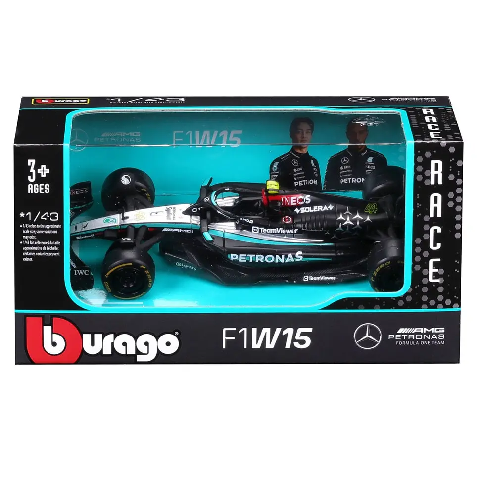 Колекційна автомодель Mercedes-AMG F1 W15 Performance (2024) Bburago 18-38208, 1:43 масштаб - фото 4