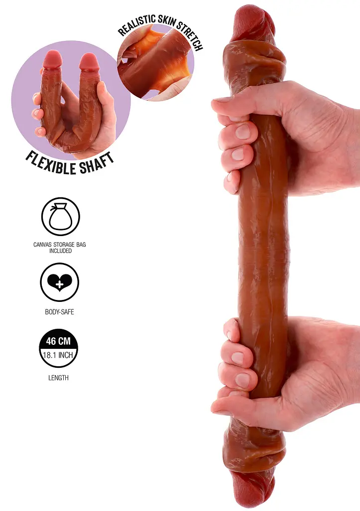 Фалоімітатор Get Real Foreskin D-Dong, 46 см (коричневий) - фото 6