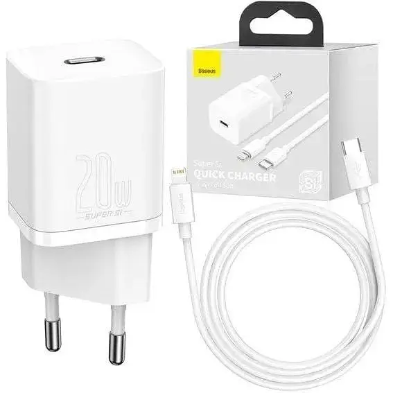 Зарядное устройство Baseus Super Si Quick Charger 1C 20W EU Sets White (TZCCSUP-B02) - фото 3