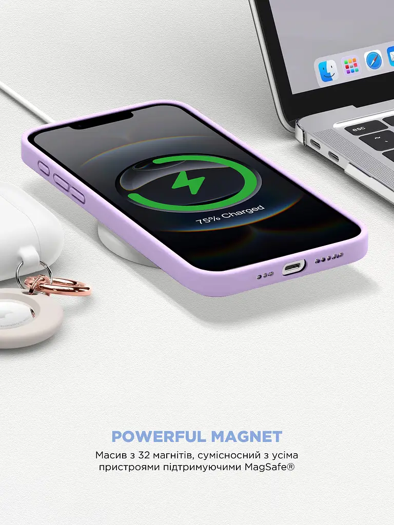 Силиконовый чехол с MagSafe для Apple iPhone 16e/17e, ICON2 MagCase, фиолетовый, противоударный, панель с мягкой подкладкой, защита всего корпуса, поддержка беспроводной зарядки, совместим с защитными стеклами и пленками, ArmorStandart (ARM83970) - фото 8