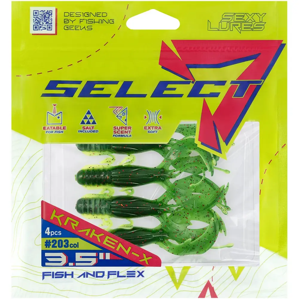 Силікон Select Kraken-X SE 3.5" 203 (4 шт/уп) - фото 2