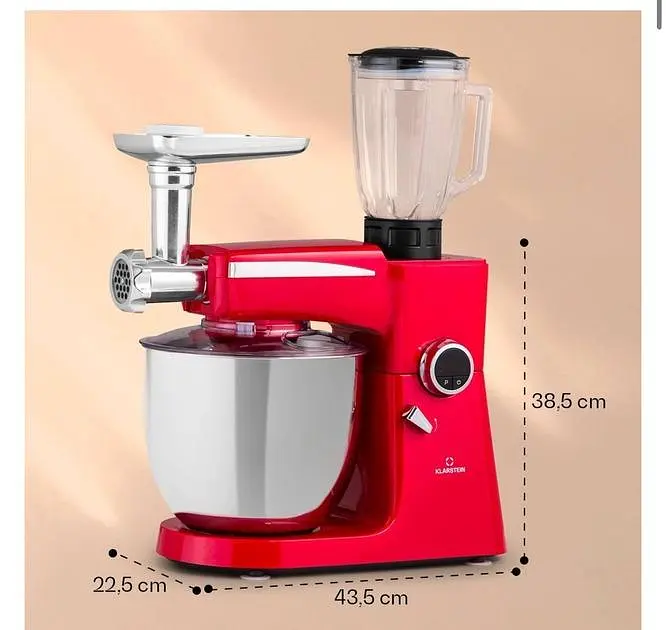 Кухонный комбайн 3в1 Klarstein Renata Rossa 2000 Вт (10040499) - фото 6