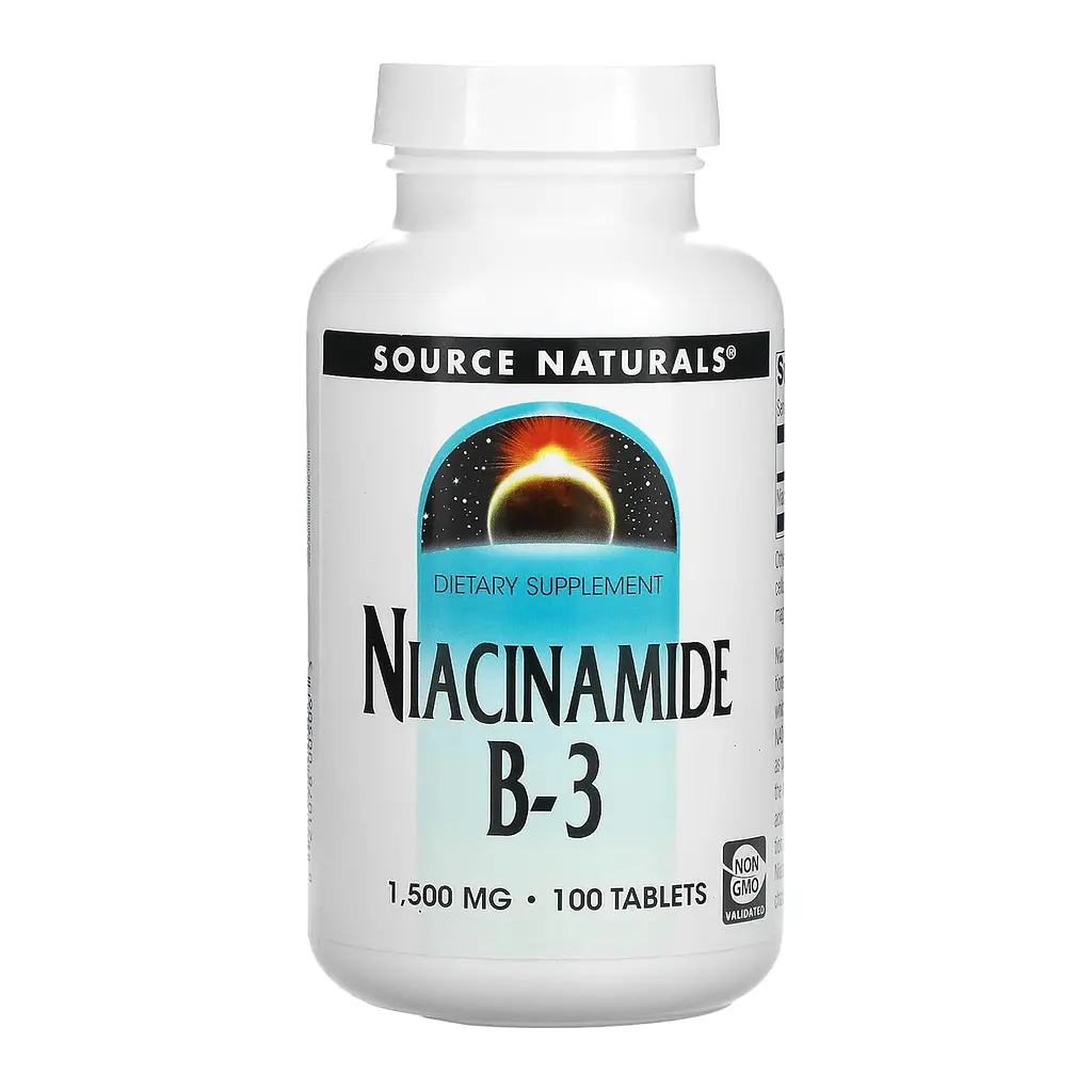 Вітамін B3 Source Naturals 1500 мг (Niacinamide B-3) - 100 таблеток