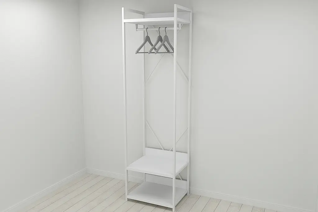 Шафа Гардероб Уні секція 1 серії Конект Ferrum-decor 220x60x50см Білий метал ДСП Білий 32 мм (FRD-104507) - фото 8