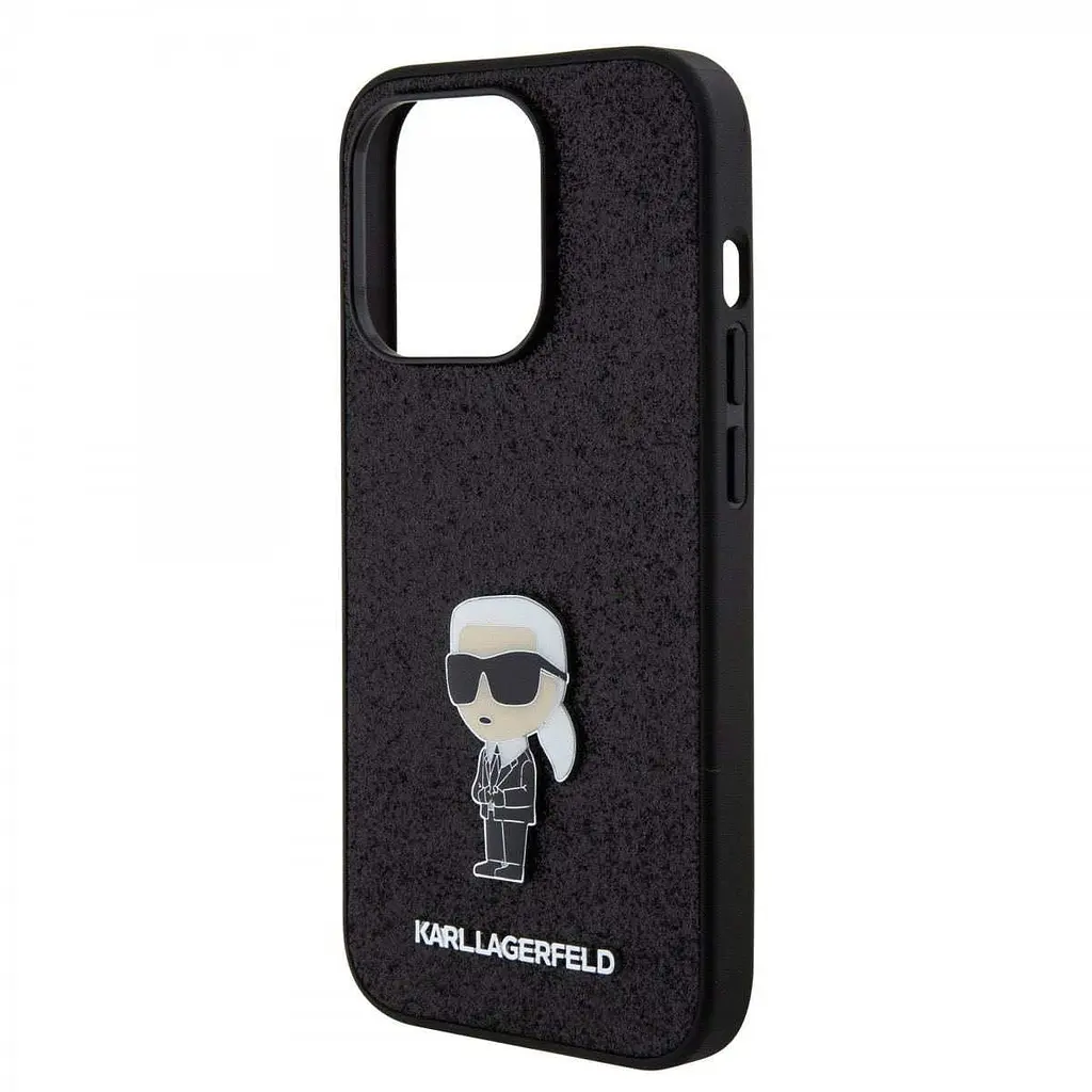 Чехол Karl Lagerfeld iPhOne 15 Pro Fixed Glitter Metal Ikonik Black (57983116856) - фото 5
