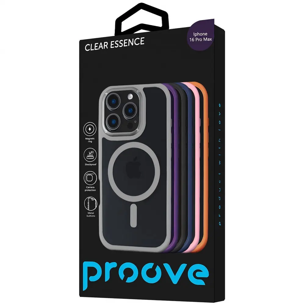 Чохол Proove Clear Essence Case with Magnetic Ring iPhone 16 Pro Max в асортименті - фото 2
