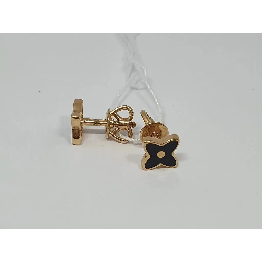 Золоті сережки-пуссети Favoritum з емаллю. 210157 - фото 3