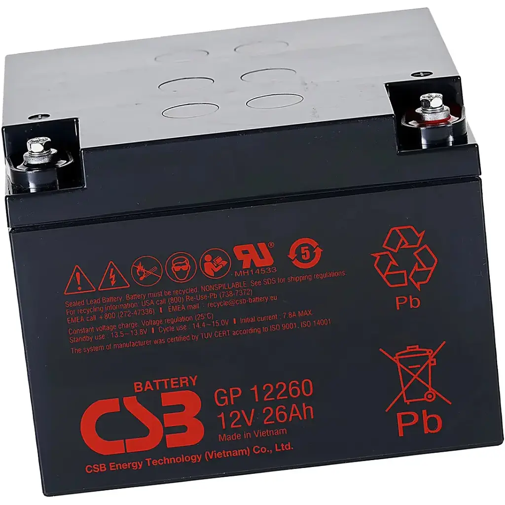 Аккумулятор CSB AGM 12V (12V/26Ah/312Wh) (GP12260) [109735] - фото 4