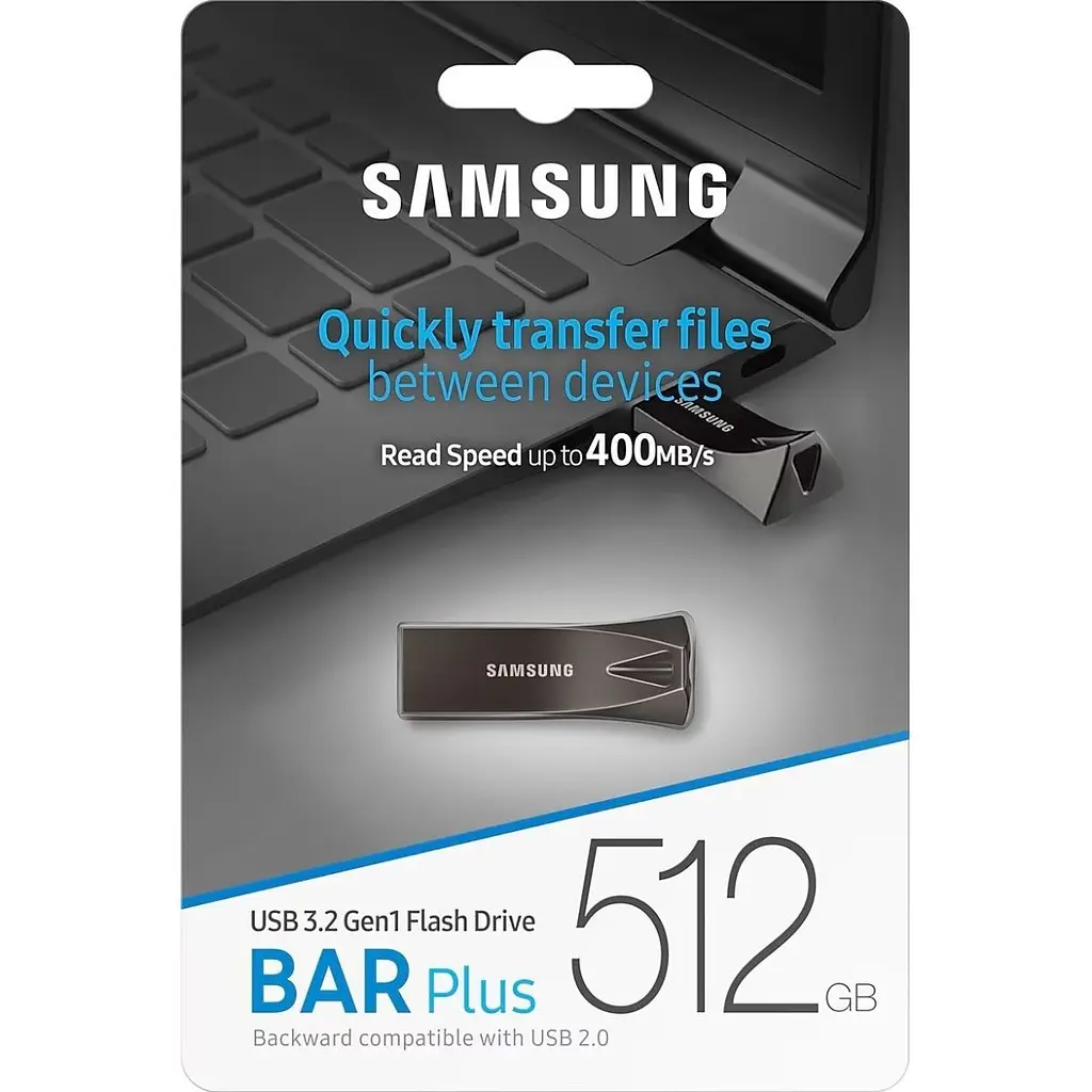 USB флеш-накопитель Samsung Bar Plus 512GB USB-A 3.2 Titan Gray (MUF-512BE4/APC) [136856] - фото 7