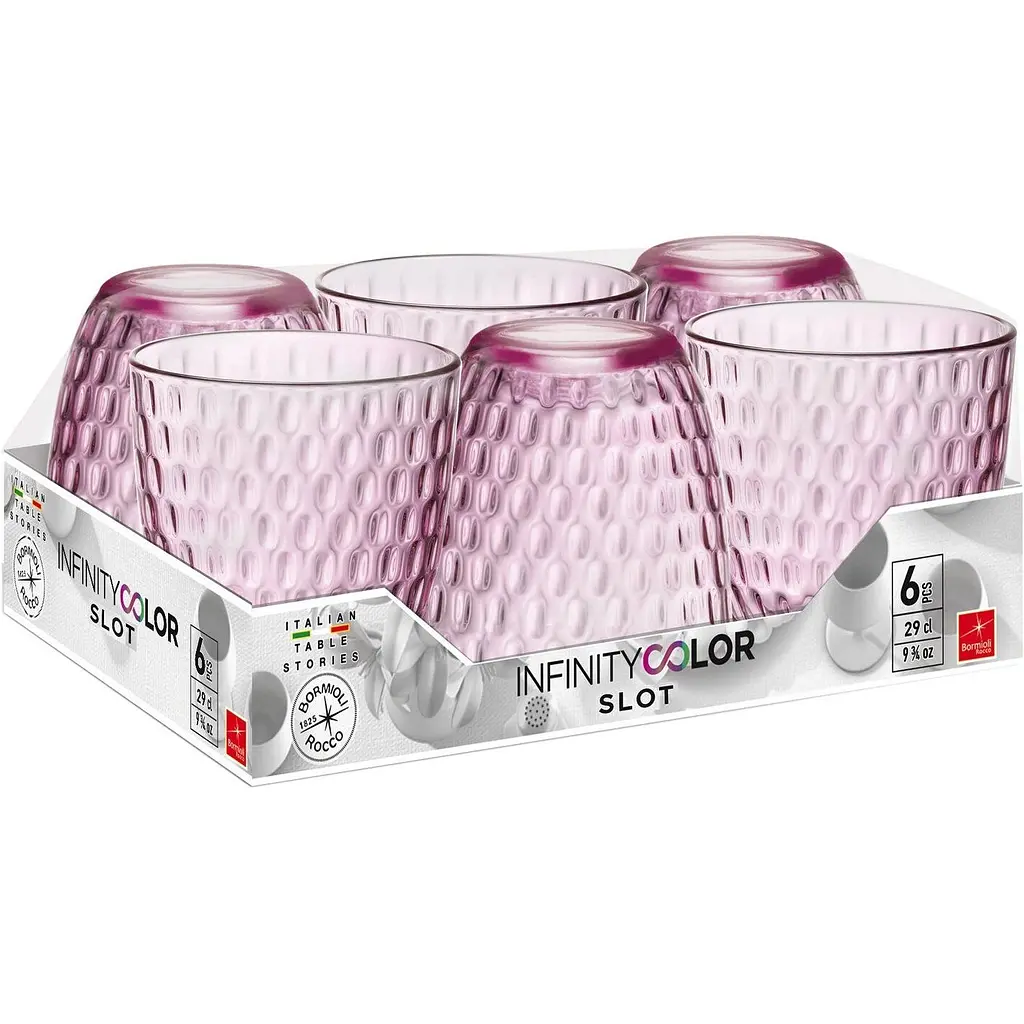 Набор стаканов Bormioli Rocc Slot Lilac Rose 290 мл 6 шт. (580505VNA021990) - фото 2