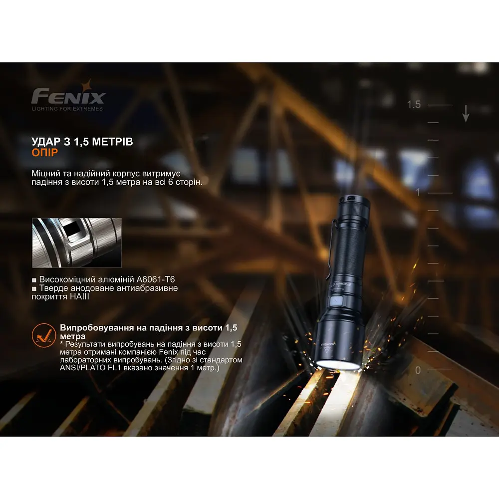 Ліхтар ручний Fenix C7 лімітована серія (Жовтогарячий) - фото 5