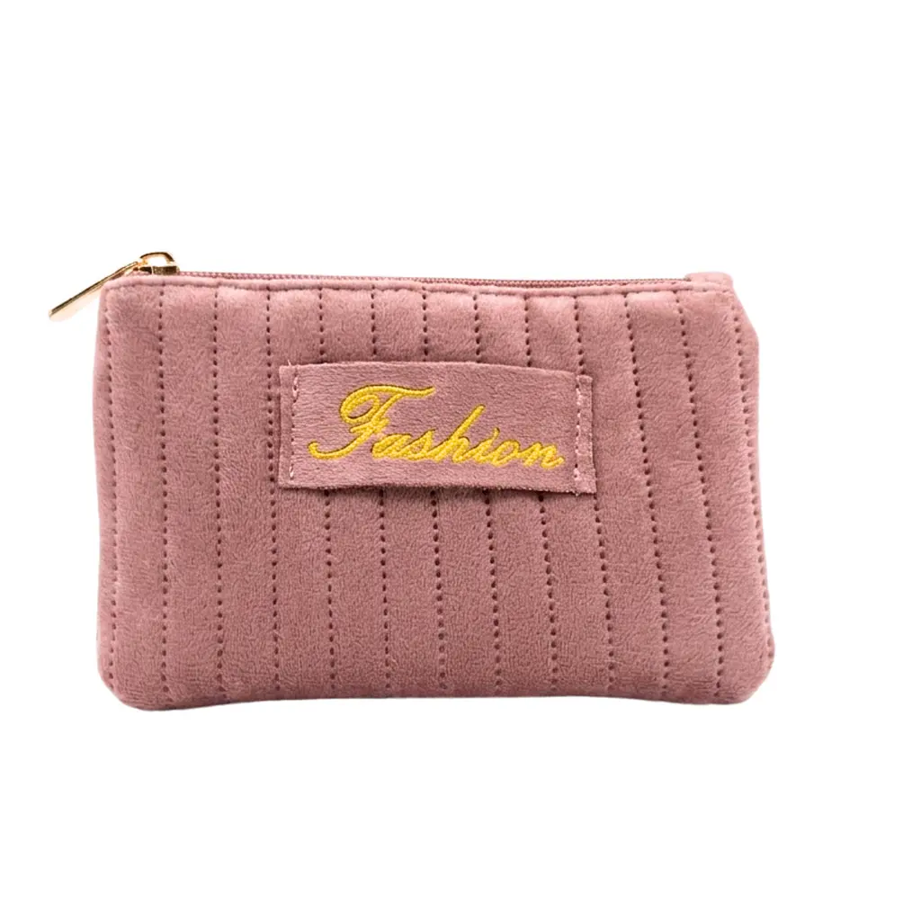Косметичка жіноча плюшева Beauty Luxury 16 см×10,5 см WB-4010, Рожева