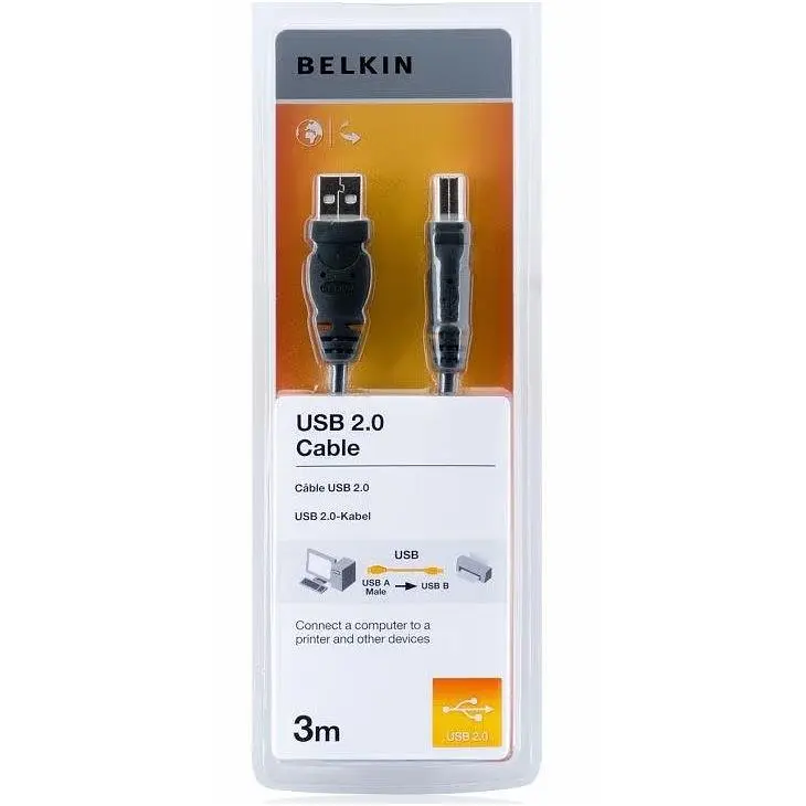 Кабель Belkin USB 2.0 AM/BM 3m (F3U154BT3M) [159804] - фото 2