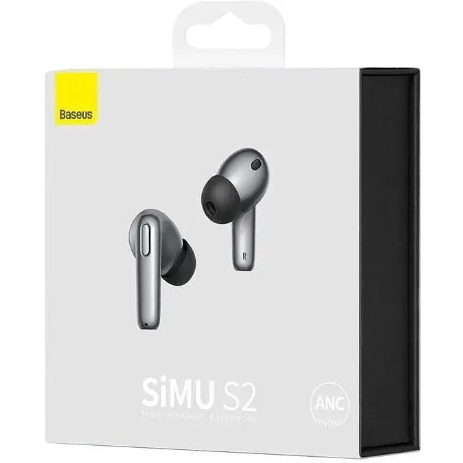 Наушники Bluetooth Baseus Simu ANC S2 (NGS2-0G) серые - фото 3