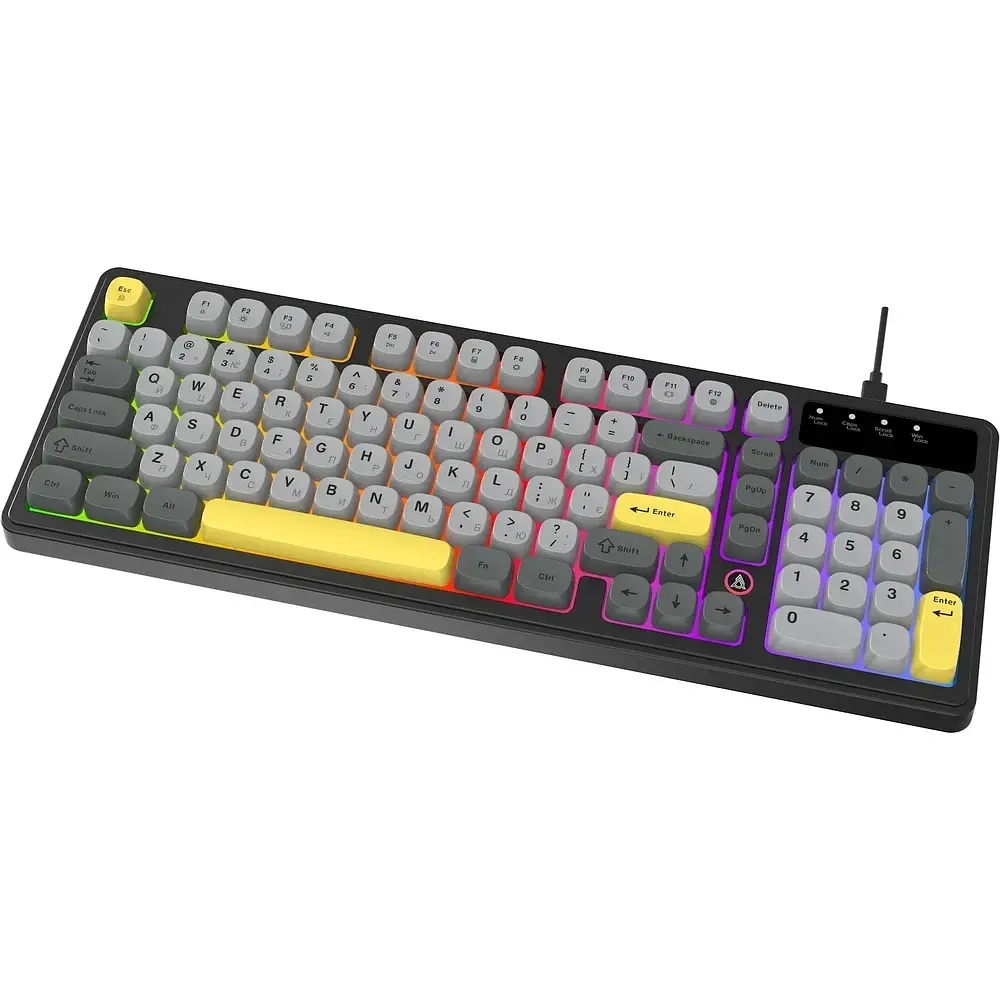 Клавіатура USB Ajazz AF98 Black/Grey/Yellow (AF98-BGY) UA - фото 4