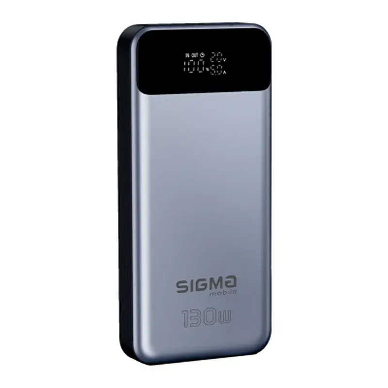 Батарея універсальна Sigma X-power SI30A7QLX 30000mAh, PD/130W, LED, cable 100w, silver (4827798479117) - фото 3