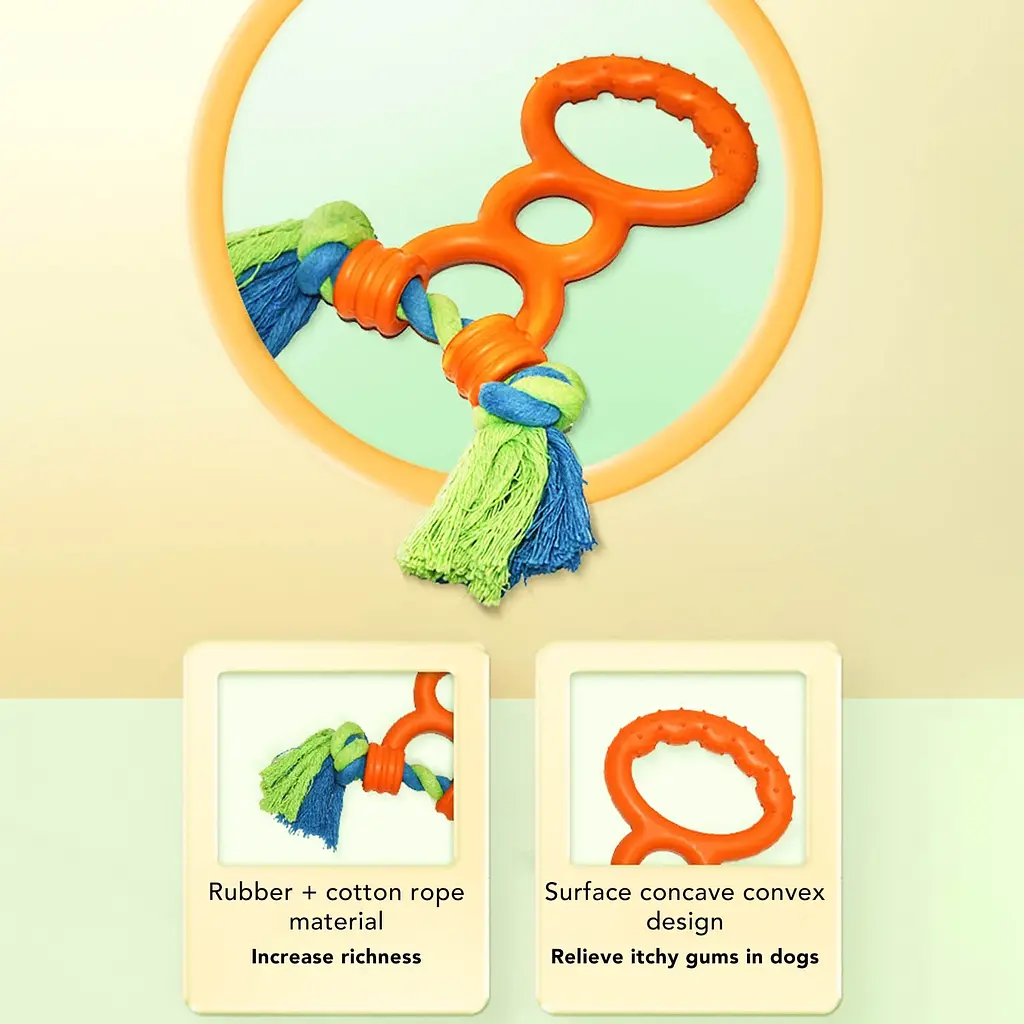 Іграшка-канат для собак Derby Dog Rope Toy with TPR Tug Handle - фото 3