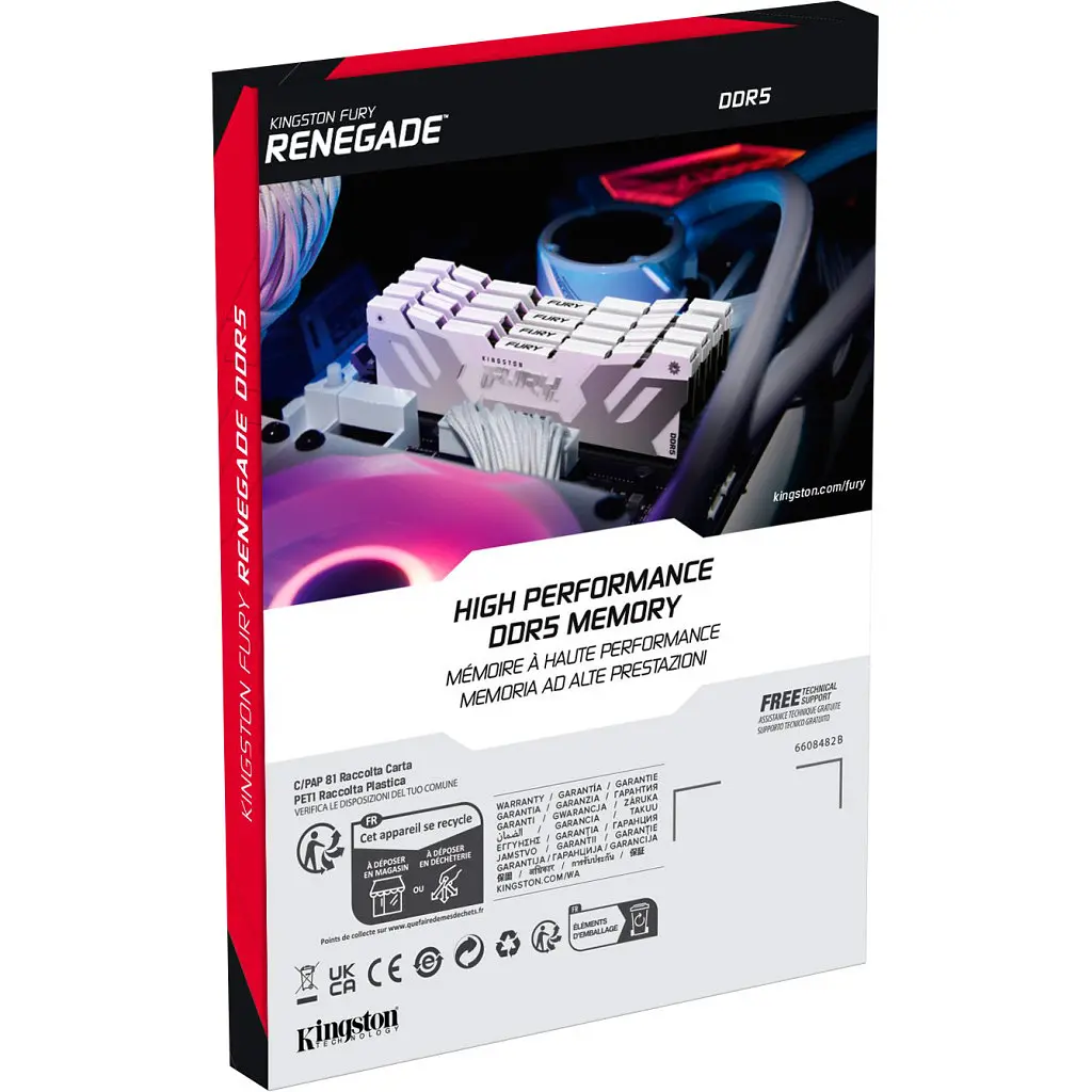Модуль пам'яті для комп'ютера DDR5 64GB (2x32GB) 6400 MHz Renegade White XMP Kingston Fury (ex.HyperX) (KF564C32RWK2-64) - фото 6
