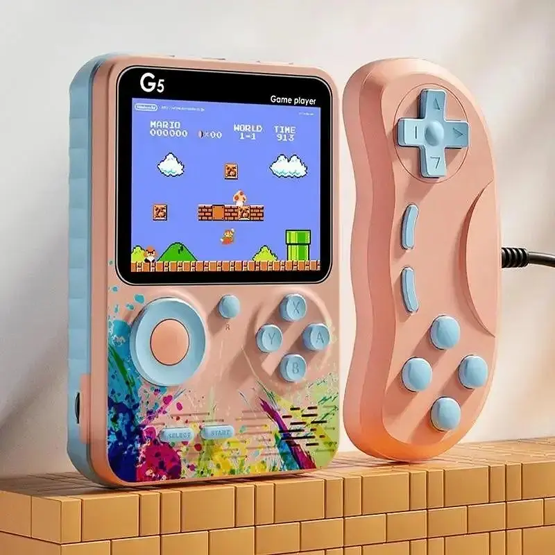 Ігрова ретро приставка 3" LCD 500 ігор з джойстиком UKC G5 Game Box 9214 рожева - фото 21