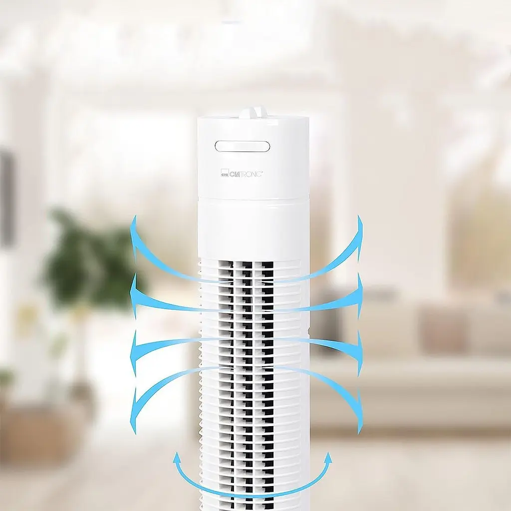 Колонний підлоговий вентилятор Clatronic TVL 3370 White, безшумний, кімнатний, із таймером та автоповоротом, білий - фото 7