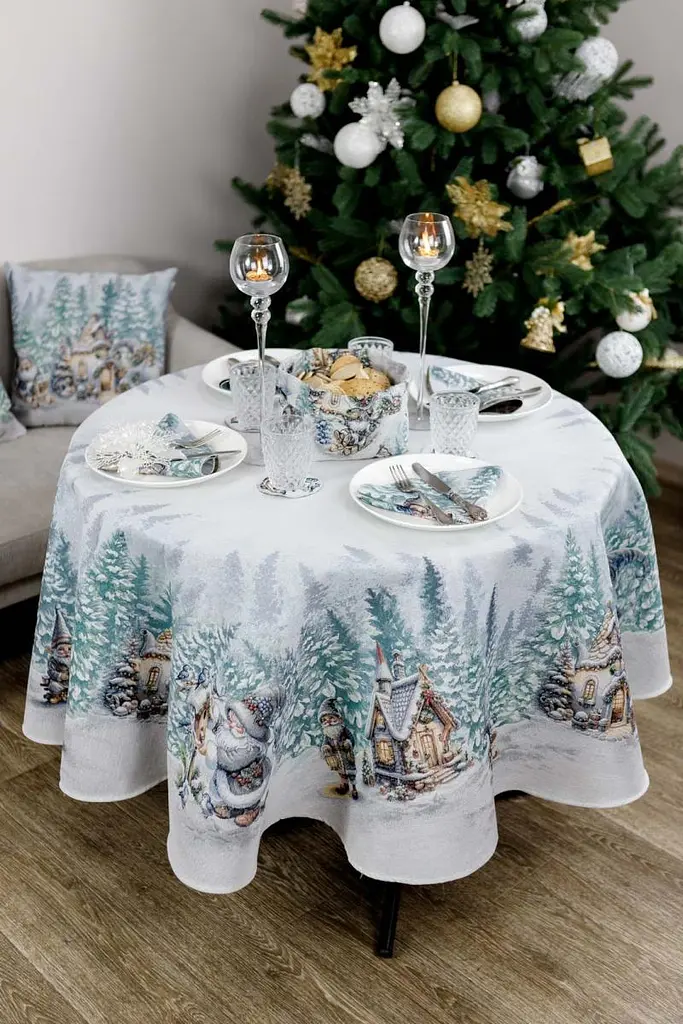 Скатертина Прованс гобеленова Казкові гноми 180 см (38459) - фото 8