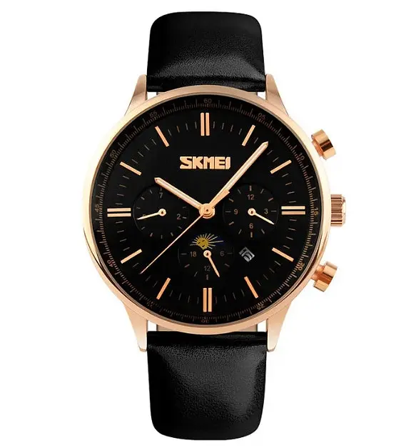 Чоловічий годинник Skmei 9117 Gold Brown класичні - фото 2