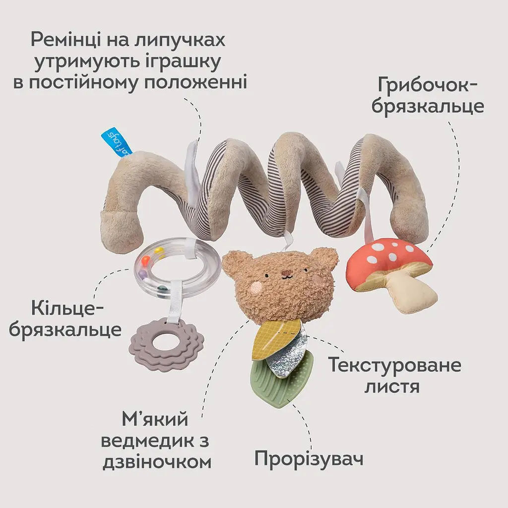 Спіраль для візочка та автокрісла колекції "Квітуча фантазія" – ЛІСОВА ПРИГОДА Taf Toys 13865 - фото 4