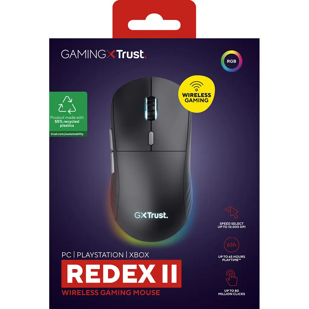 Мишка Trust GXT 926 Redex II Wireless/USB-A/USB-C Black (25126) - фото 11