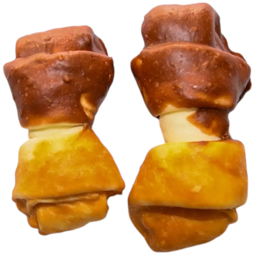 Лакомство для собак Weifang Sansho Food узловые кости из сыромятной кожи с куриным и утиным мясом 500 г  - фото 1