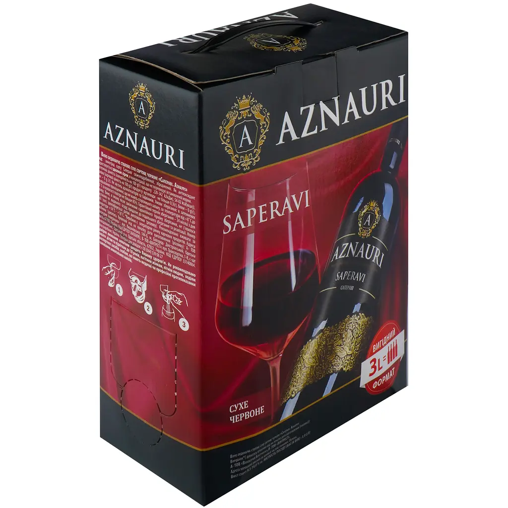Вино AZNAURI Saperavi червоне сухе 3 л - фото 5