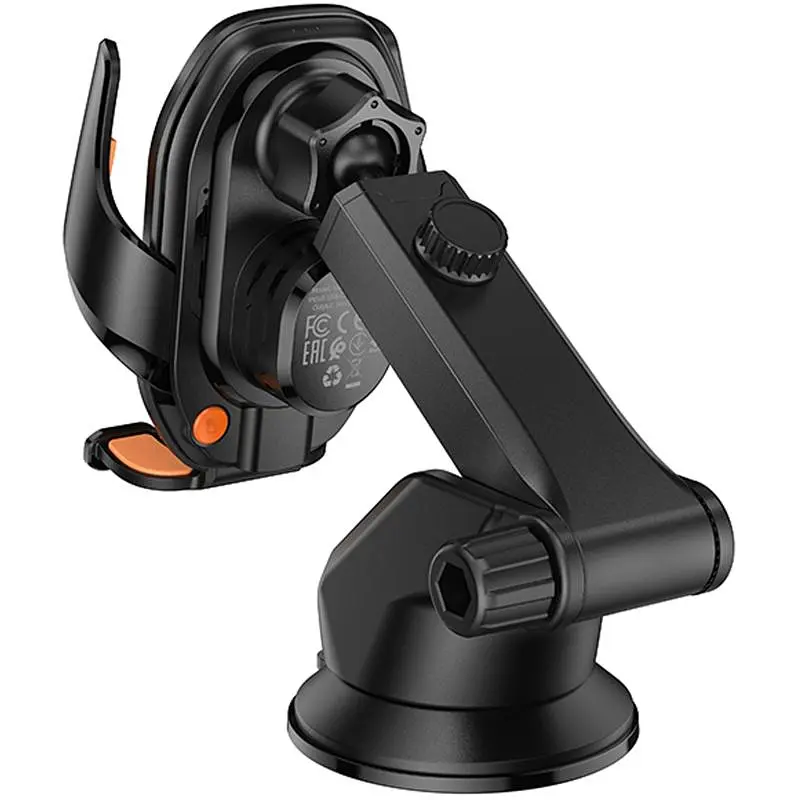 Автотримач з БЗП Hoco HW34 Blue whale 3-axis linkage wireless 15W (center console) Black - фото 7