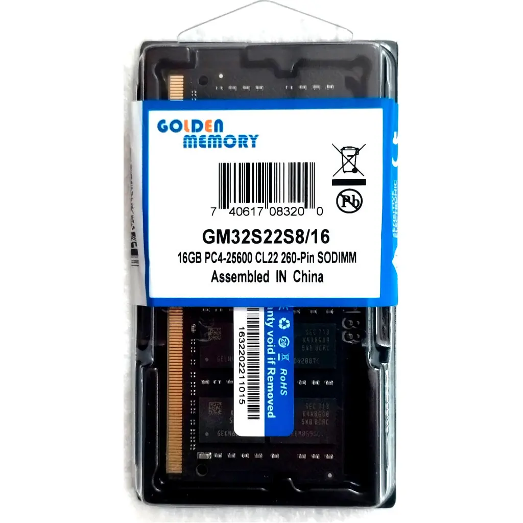Модуль памяти для ноутбука SoDIMM DDR4 16GB 3200 MHz Golden Memory (GM32S22S8/16) - фото 2