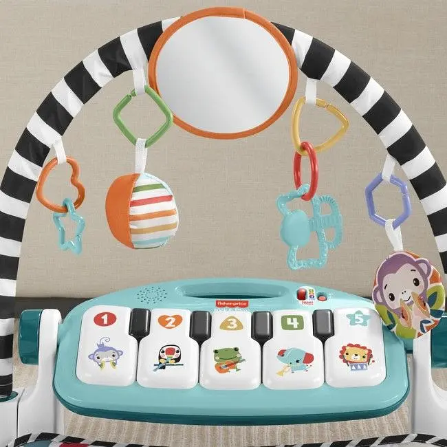 Килимок-ігровий центр Fisher-Price Натискай та грай з технологією Smart Stages блакитний (HRB13) - фото 5