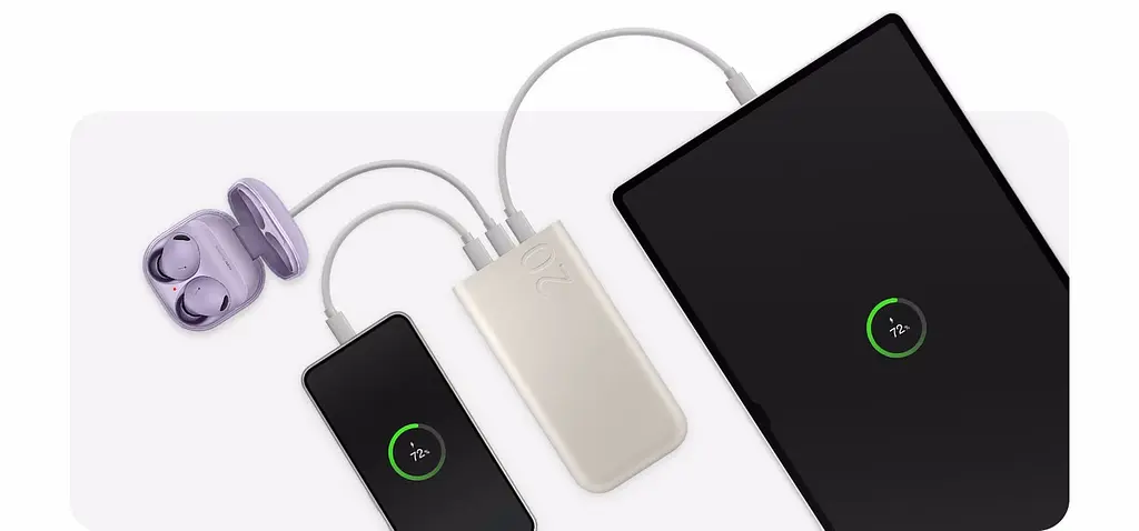 Аккумулятор наружный SAMSUNG Battery Pack 20000 mAh 45 W (EB-P4520XUEGEU) бежевый - фото 8