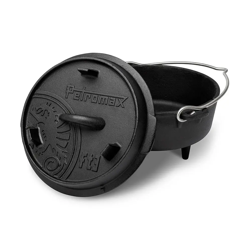 Казан-жарівня чавунна Petromax Dutch Oven ft3 плоске дно 1.6 л (1017-ft3-t) - фото 2