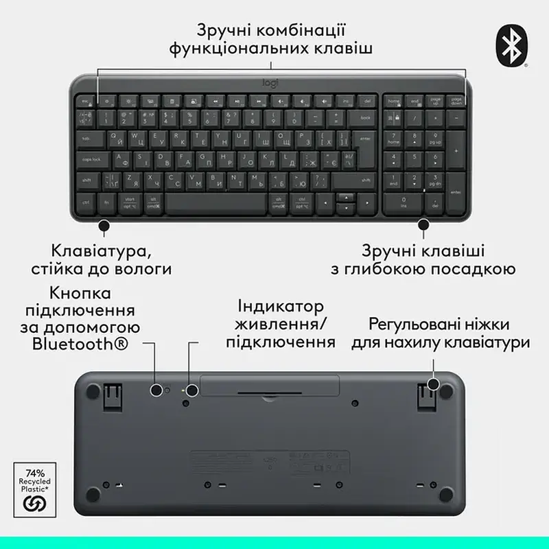 Клавіатура бездротова LOGITECH K250 Wireless 920-013822 - фото 7