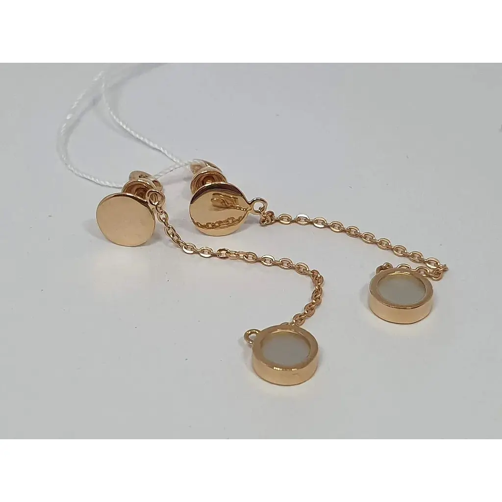 Золоті сережки Tango з перламутром. 579150 - фото 2