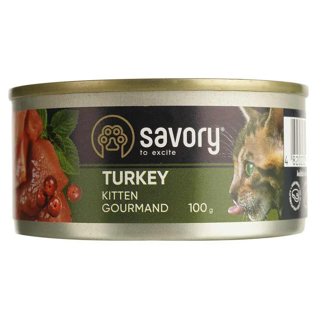 Влажный корм для котят Savory Cat Can Kitten с индейкой 100 г - фото 2